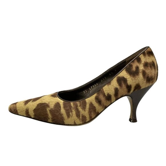 Salvatore Ferragamo Shoes - Salvatore Ferragamo-Beige Brown Dark Brown Unborn Calf Leather Pumps 132-081425